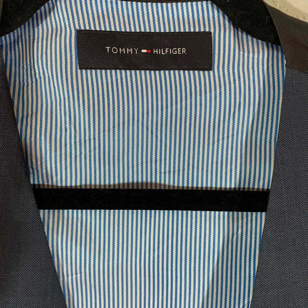 Tommy‎ Hilfiger Mens Navy Blue 100% Worsted Wool 5-Button Suit Vest Waistcoat M